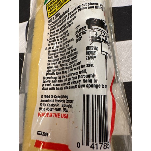 Basics Easy-Matic Roller Mop Refill #212 & Vintage #201 Made In USA New - Picture 3 of 4